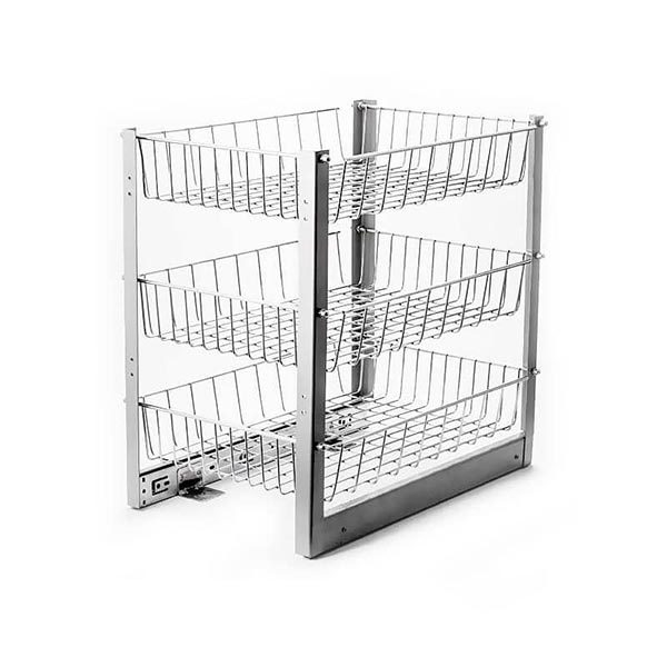 سبد سیب و پیاز ریل کف سه طبقه آذین - Azin