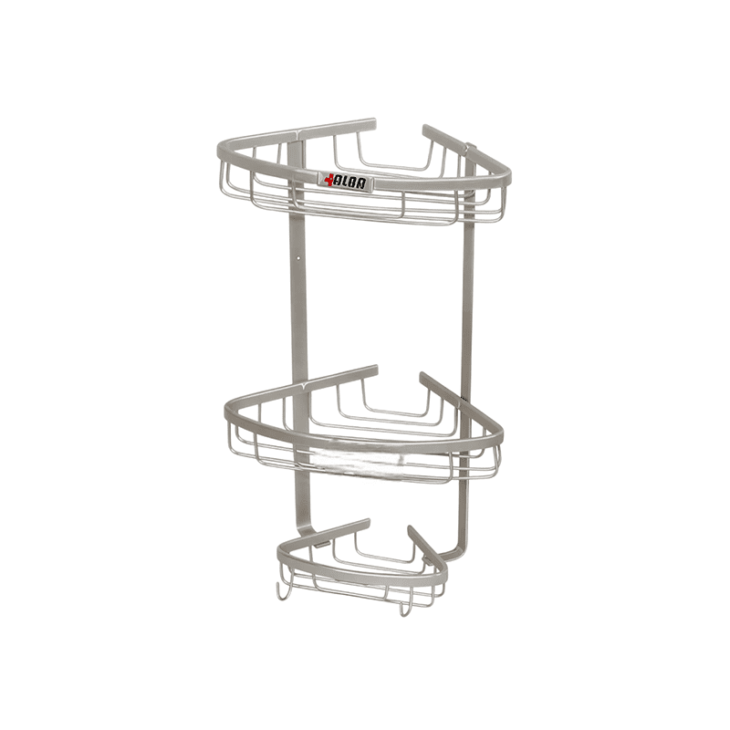 سبد کنج حمام آلومینیومی دو طبقه آلبا - Alba  مدل SKU4898