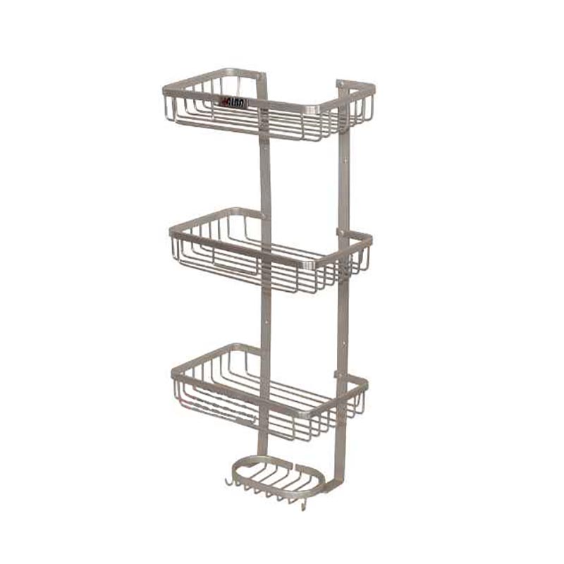 سبد مستطیل حمام آلومینیومی سه طبقه آلبا - Alba  مدل SKU7890