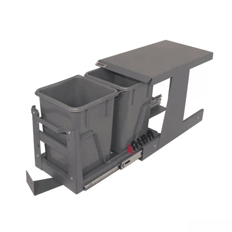 سطل زباله دومخزنه با درب بازشو کوچک آلبا - Alba